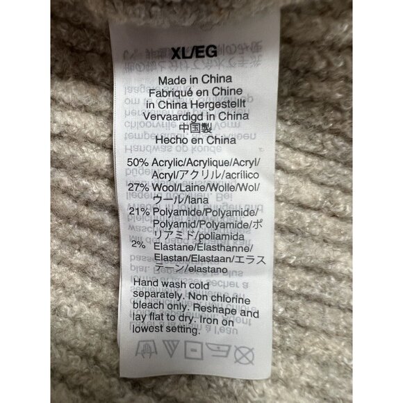 Madewell Women XL Peplum Pullover Sweater Beige Ribbed Knit Wool Acrylic - Picture 7 of 13